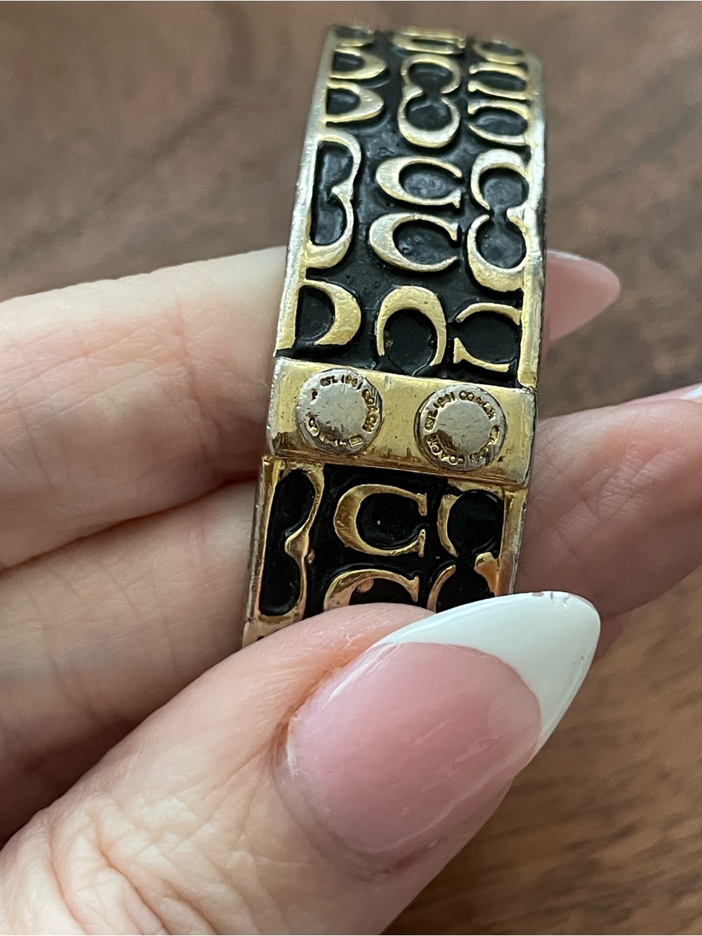COACH Vintage Signature C Metal Bangle Bracelet - Picture 6 of 8
